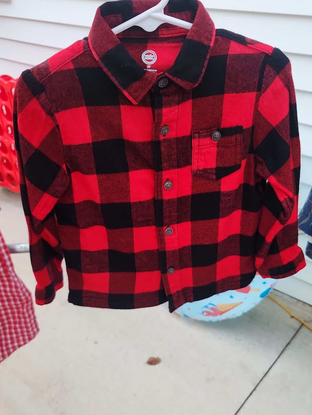 wonder nation Red and Black Buffalo Plaid Button-Down Shirt